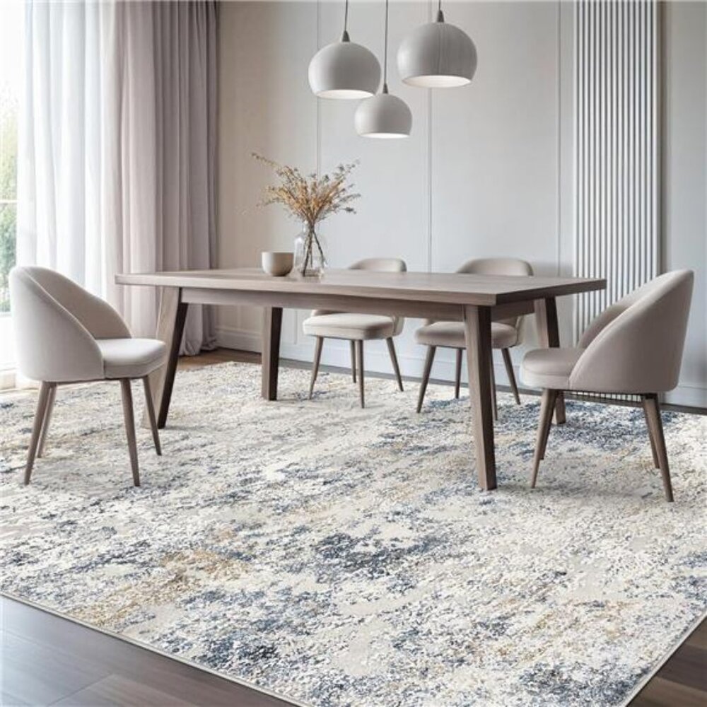 Area Rug Living Room Rugs - 8x10 Abstract Large Soft Indoor Washable Rug - Picture 4 of 7